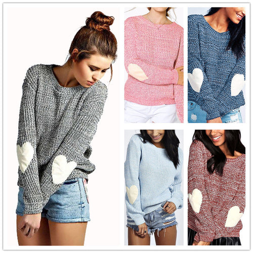 Ladies cozy sweater with heart-shaped details Amarae