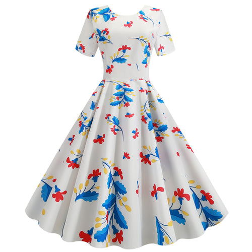 Robe swing pour femmes avec des détails imprimés floraux et une jupe évasée élégante Chic & Stil