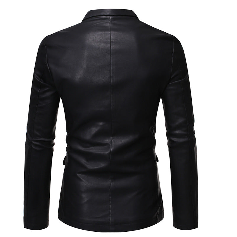 Men's Elegant Faux Leather Jacket with Modern Fit Amarae