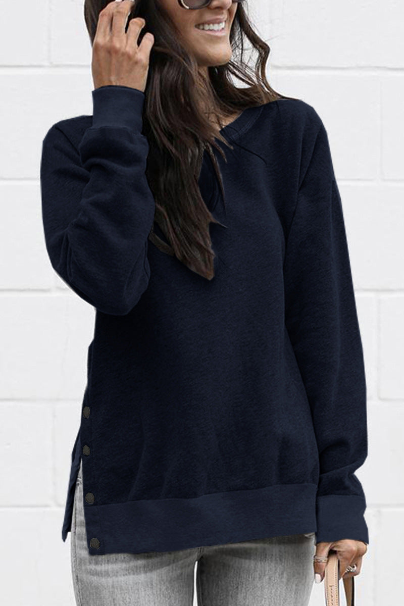 Casual sweater and sweatshirt for women with snap buttons on the sides Lune London