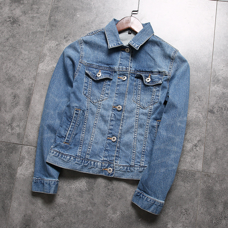 Men's slim-fitting denim jacket with chest pockets and adjustable cuffs Amarae