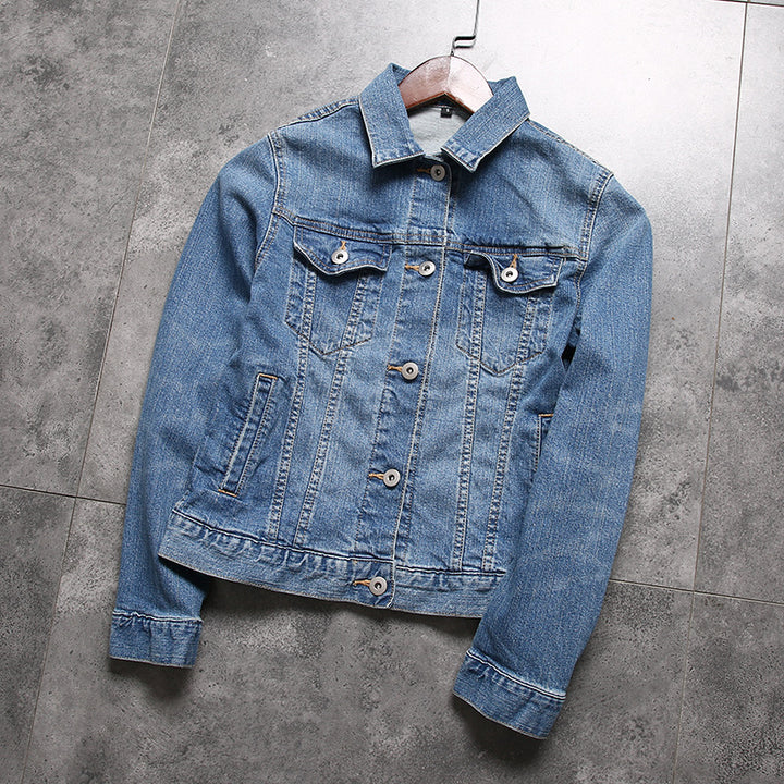 Men's slim-fitting denim jacket with chest pockets and adjustable cuffs Amarae