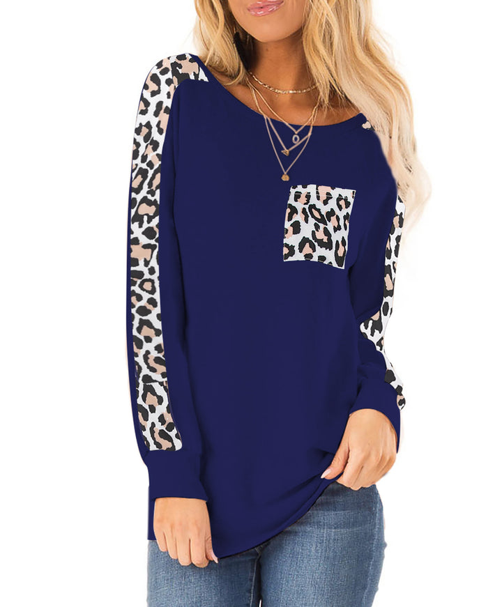 Casual women's T-shirt with contrasting sleeves and pockets Lune London