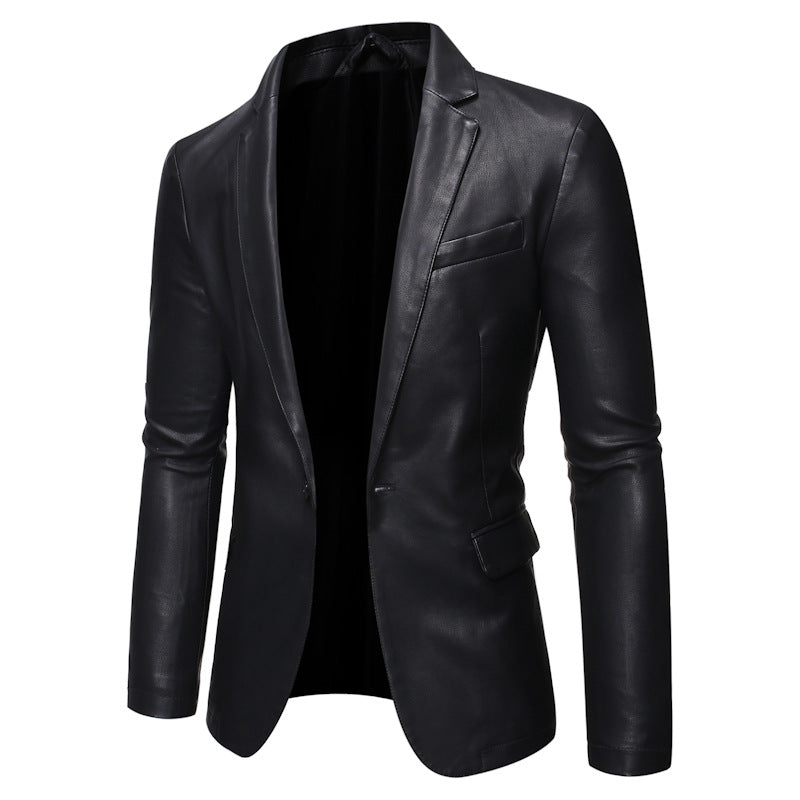 Men's Elegant Faux Leather Jacket with Modern Fit Amarae