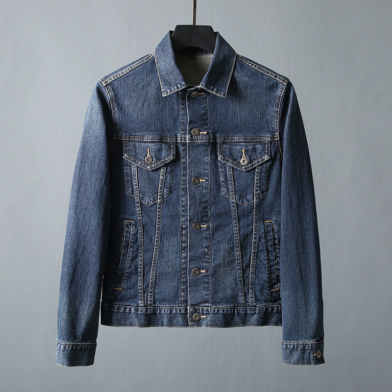 Men's slim-fitting denim jacket with chest pockets and adjustable cuffs Amarae