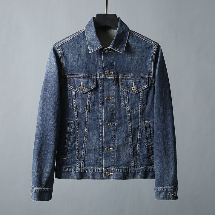 Men's slim-fitting denim jacket with chest pockets and adjustable cuffs Amarae