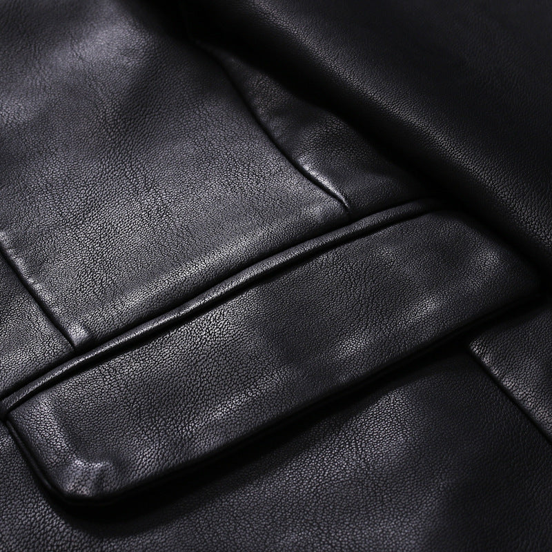 Men's Elegant Faux Leather Jacket with Modern Fit Amarae