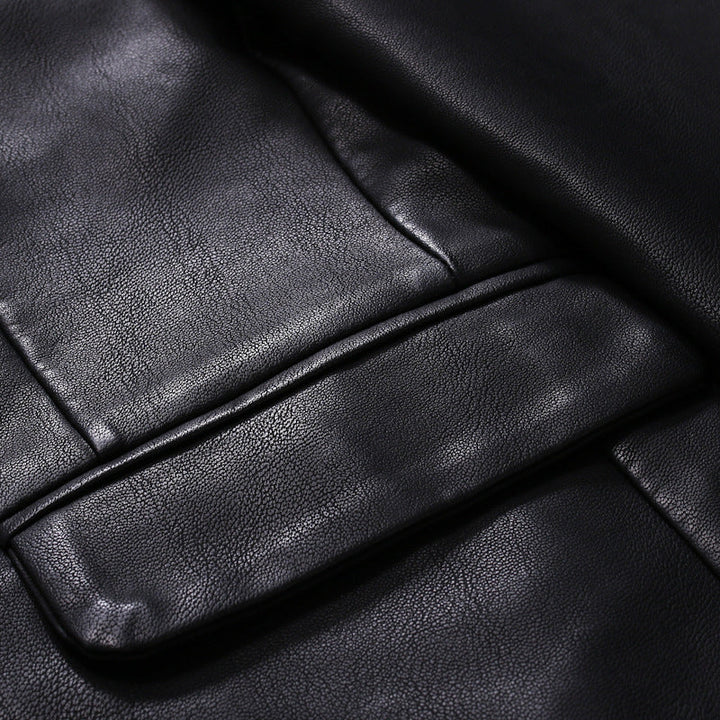 Men's Elegant Faux Leather Jacket with Modern Fit Amarae