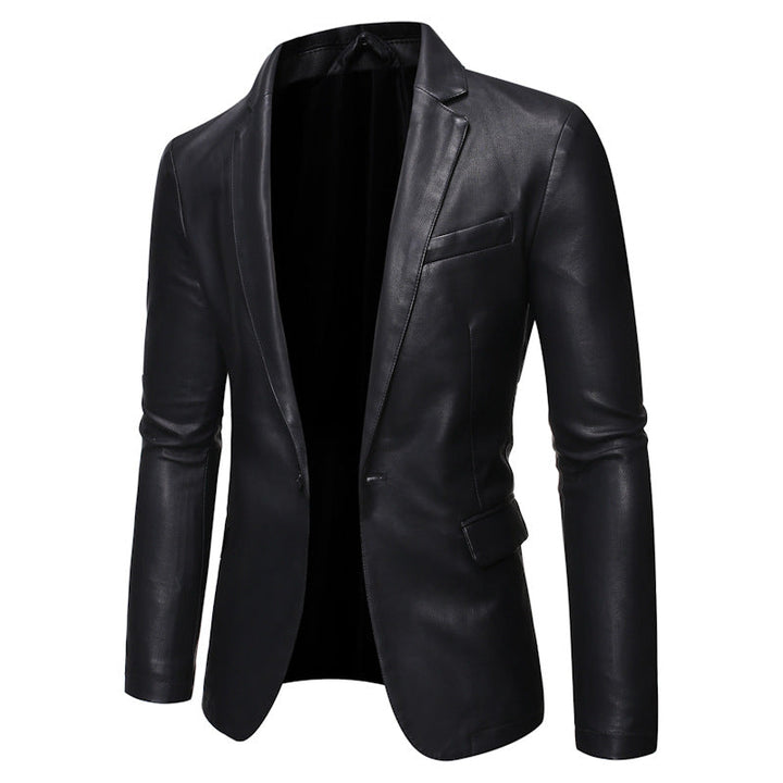 Men's Elegant Faux Leather Jacket with Modern Fit Amarae