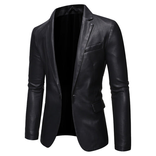 Men's Elegant Faux Leather Jacket with Modern Fit Amarae