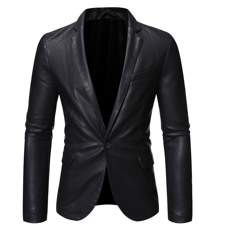 Men's Elegant Faux Leather Jacket with Modern Fit Amarae