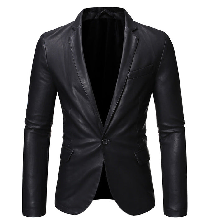 Men's Elegant Faux Leather Jacket with Modern Fit Amarae