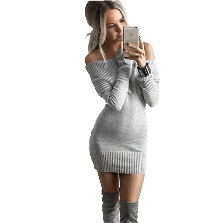 Off-shoulder knitted dress for women Lune London