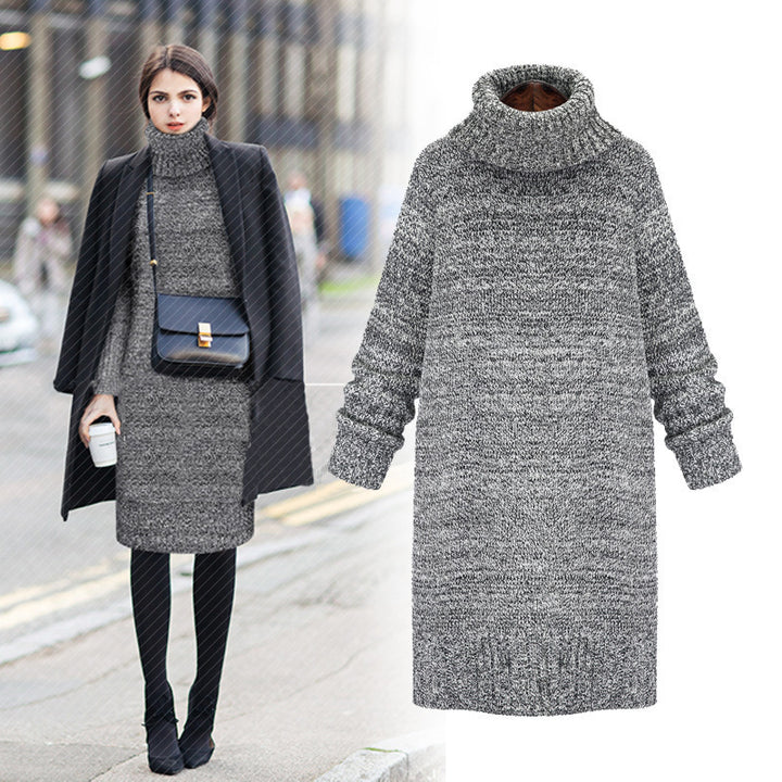 Knitted sweater for women with high collar and oversized fit Lune London