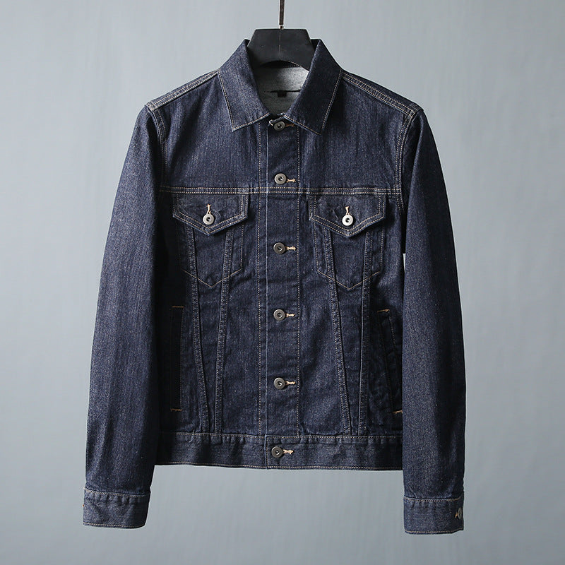 Men's slim-fitting denim jacket with chest pockets and adjustable cuffs Amarae