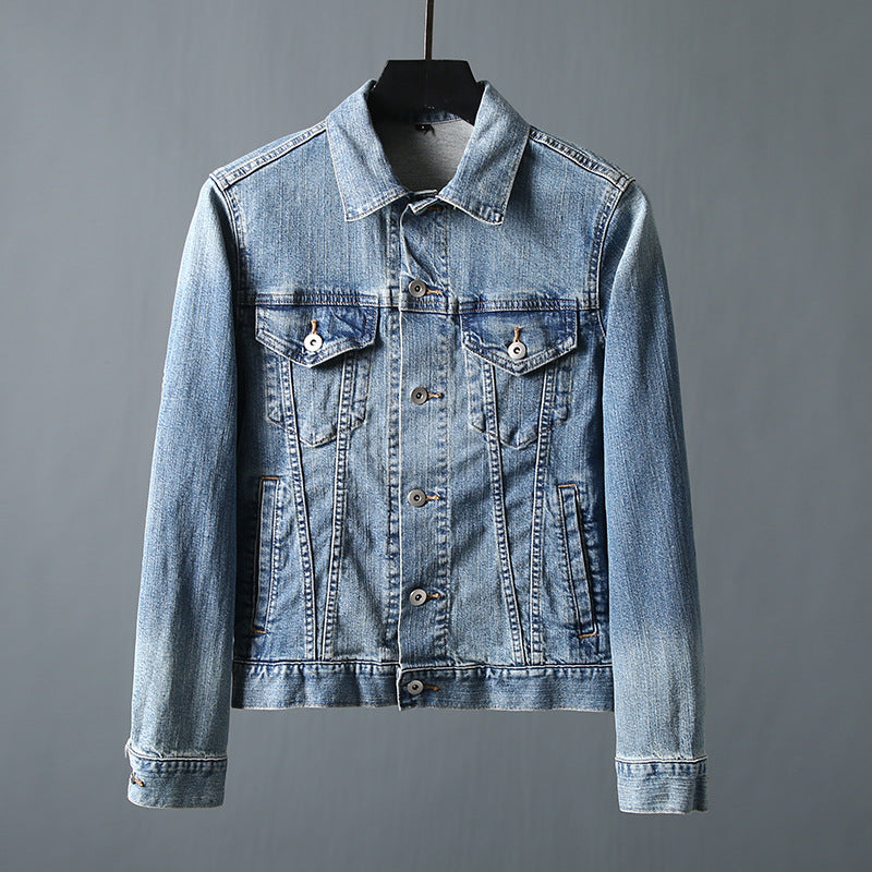 Men's slim-fitting denim jacket with chest pockets and adjustable cuffs Amarae