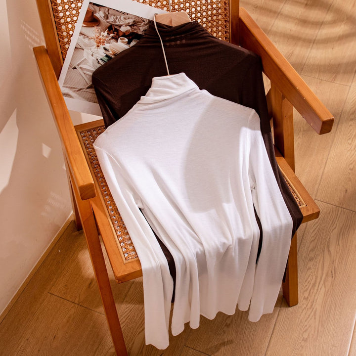 Women's Long Sleeve Shirt with Stand-up Collar, Soft and Comfortable