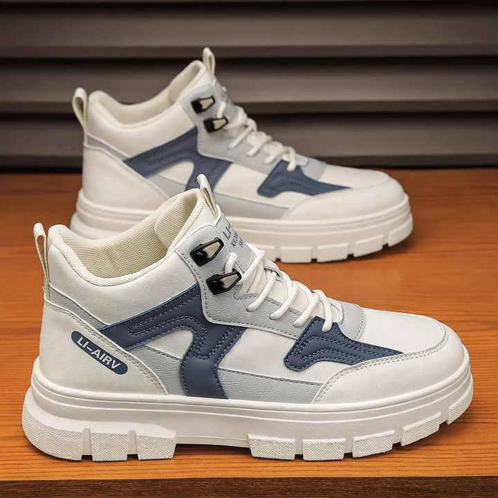 Men's boots with platform, slip-resistant rubber sole