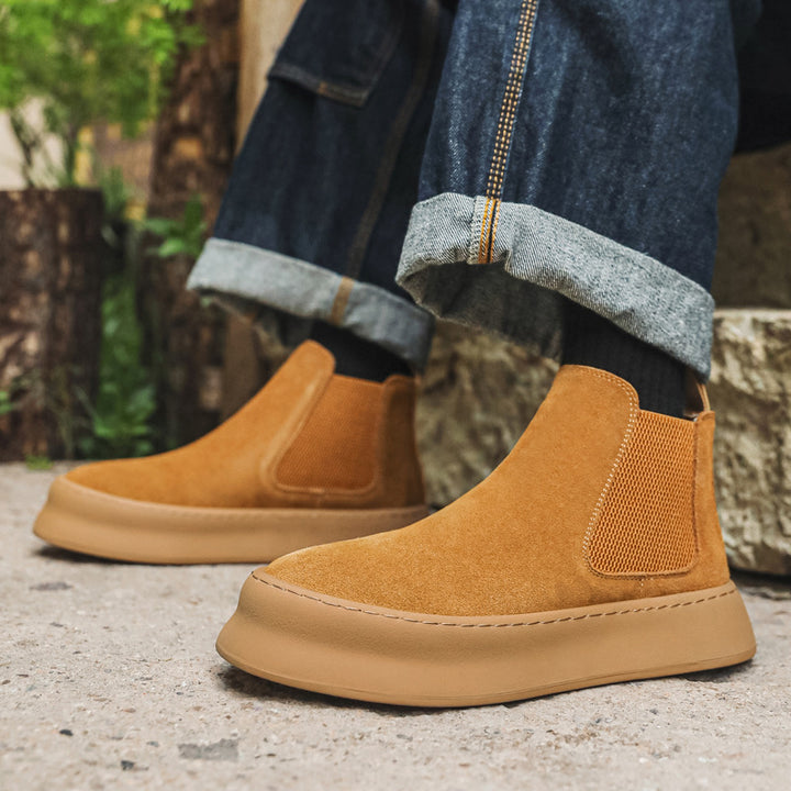 Men's Chelsea Boots, suede look, slip-on, 1203-J