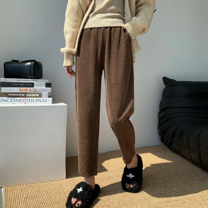 Women's cord pants, harem cut, various lengths