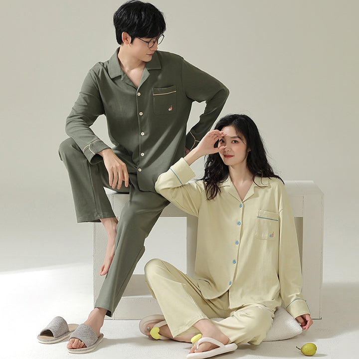 Pair-Pajama-Set, long sleeve, simple design