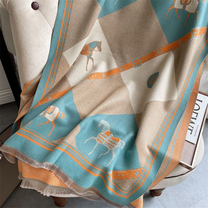 Thick scarf in ethnic style, 185x65cm