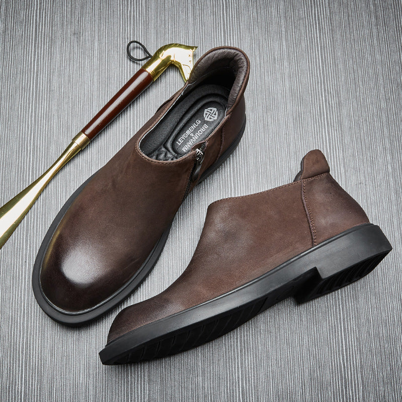 Men's Chelsea boots made of cowhide leather, soft sole