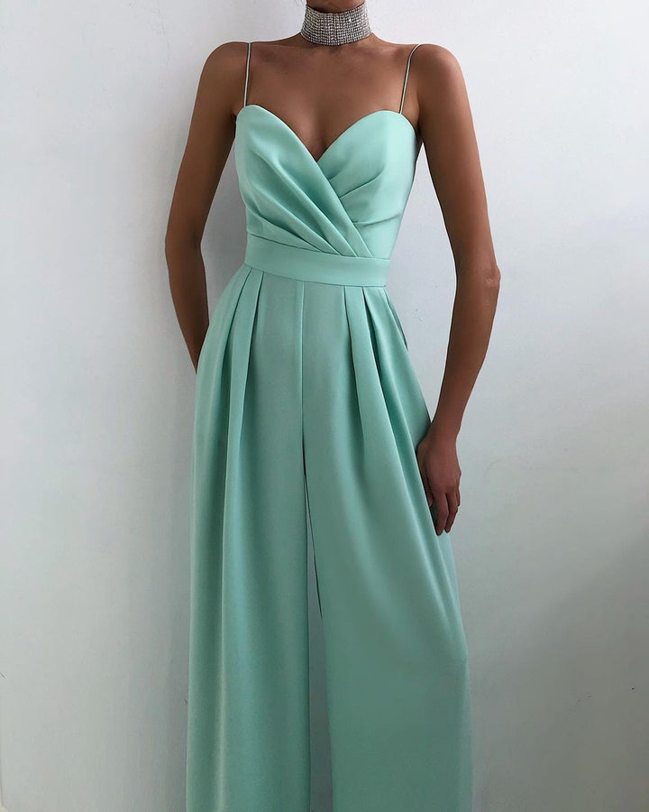 Lune London | Women's Elegant Flowing Jumpsuit with Spaghetti Straps for Festive Occasions