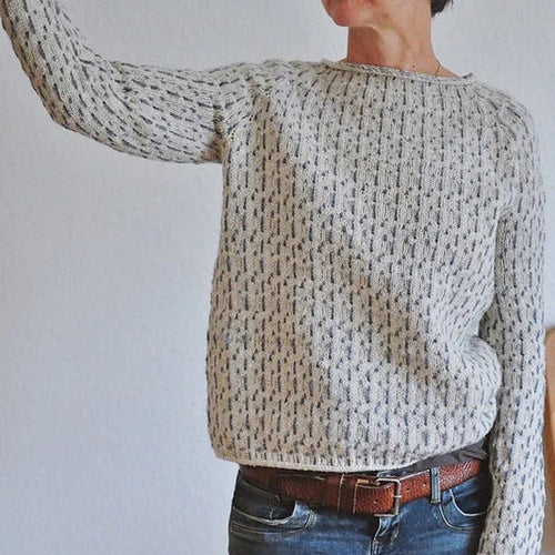 Amarae | Gray boat neck sweater - Elegant and comfortable women's clothing