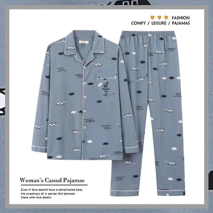 Men's Pajama Set, Cotton, Long Sleeve, Checked