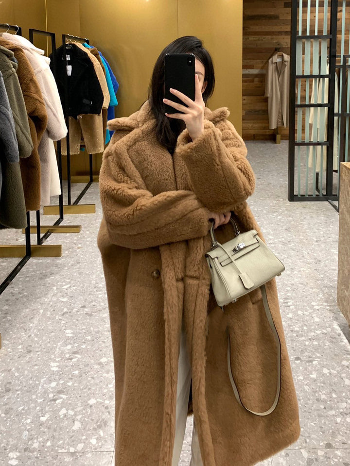 Teddy coat for women, long, different colors