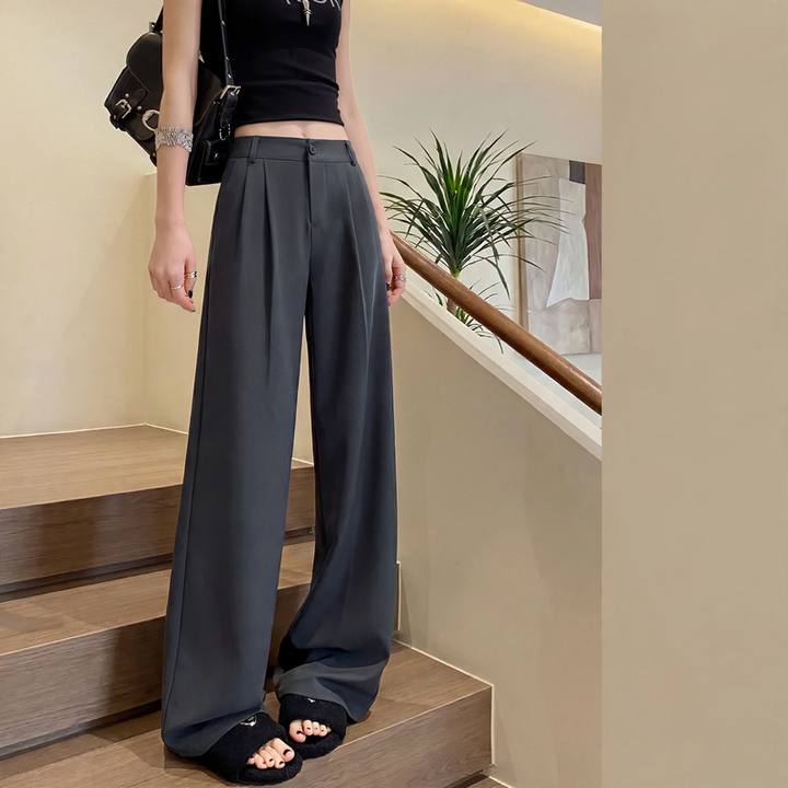 Elegant corduroy suit trousers with wide leg