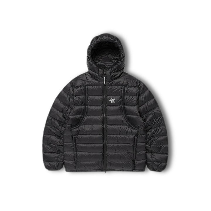 Light women's down jacket with hood
