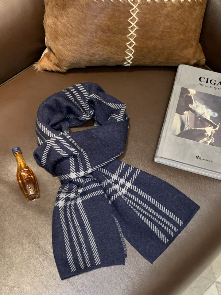 Modern knitted scarf for men, 180x30cm