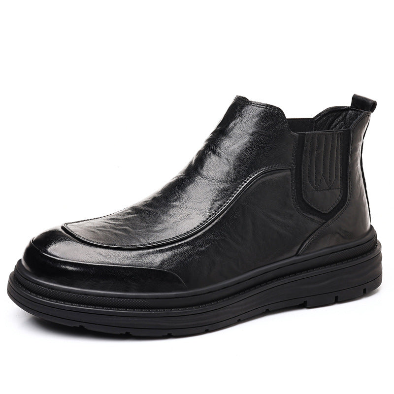 Casual men's Chelsea boots, mid-high shaft