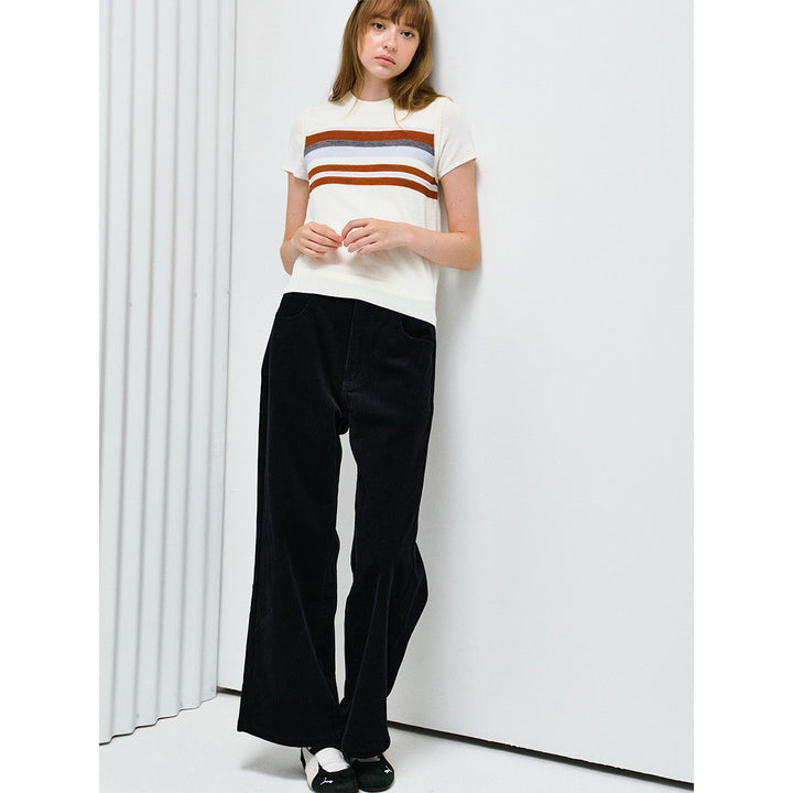 Women's corduroy pants, high-waisted, cotton, H63752