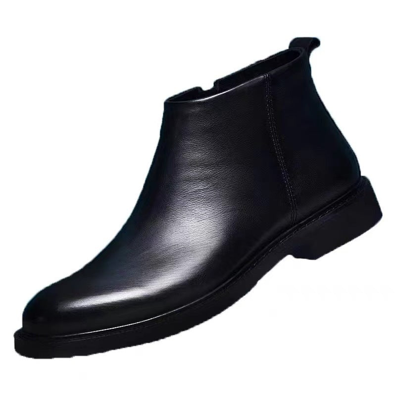 Men's Chelsea boots, simple design, synthetic leather