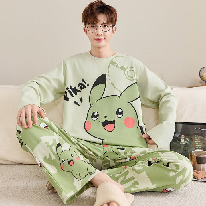 Men's Pajama Set, Cotton, Long Sleeve, Plus Size