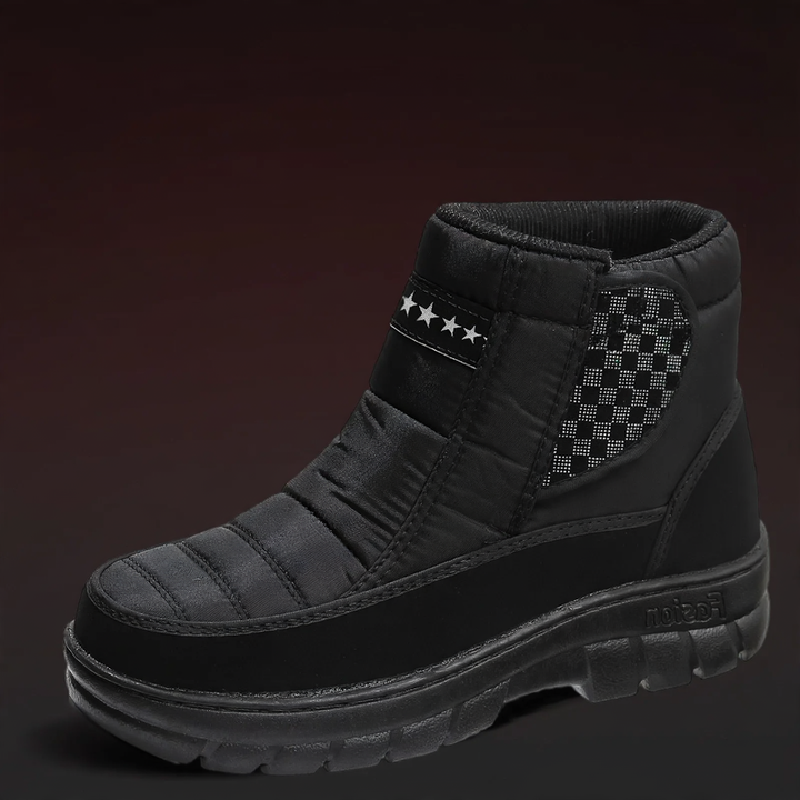 Padded men's winter boots, mid-height shaft