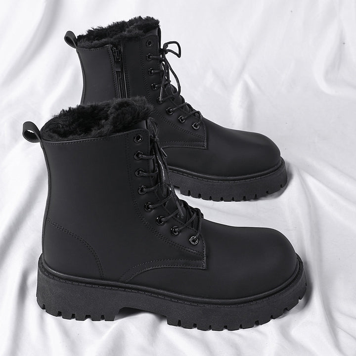 Padded men's biker-style boots