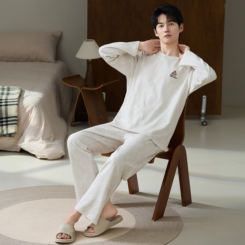 Antibacterial men's lounge suit made of cotton blend