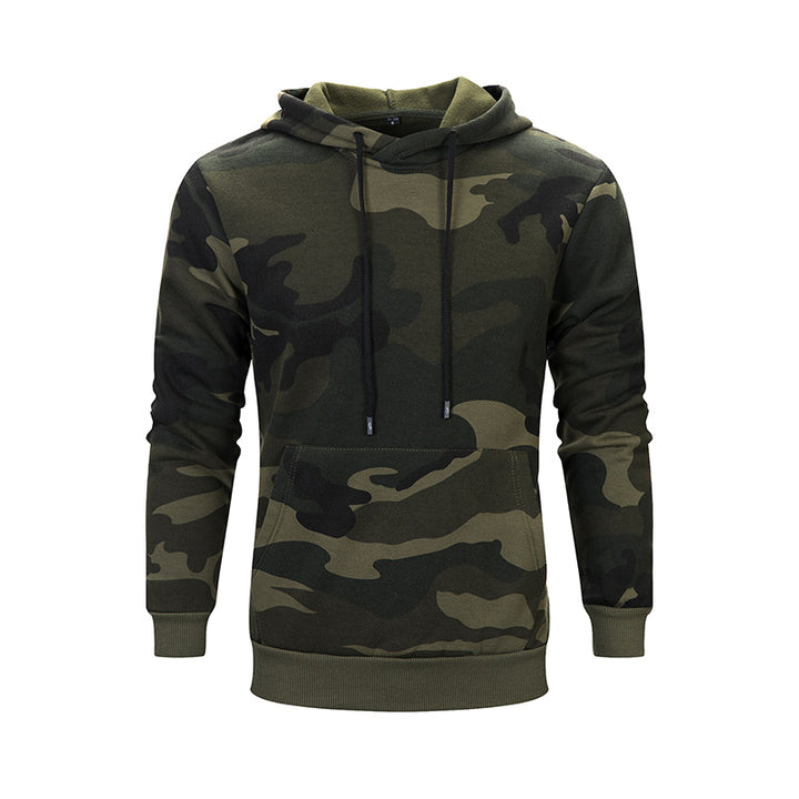 Cozy hooded sweatshirt for men with trendy camouflage pattern Amarae