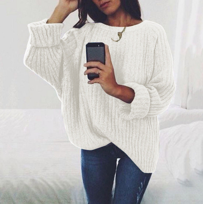 Thick knit sweater for women with a relaxed fit and a trendy ribbed pattern Lune London