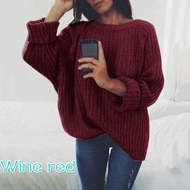 Thick knit sweater for women with a relaxed fit and a trendy ribbed pattern Lune London