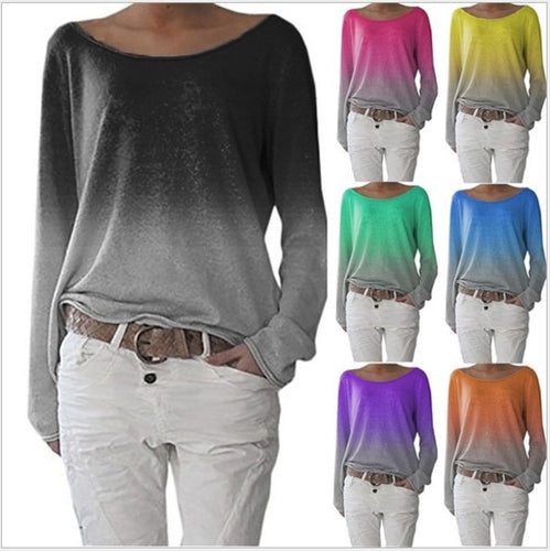 Sweatshirt Femme Oversize avec Design Ombre et Encolure Ronde Large Chic & Stil