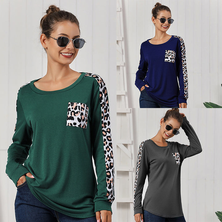 Casual women's T-shirt with contrasting sleeves and pockets Lune London