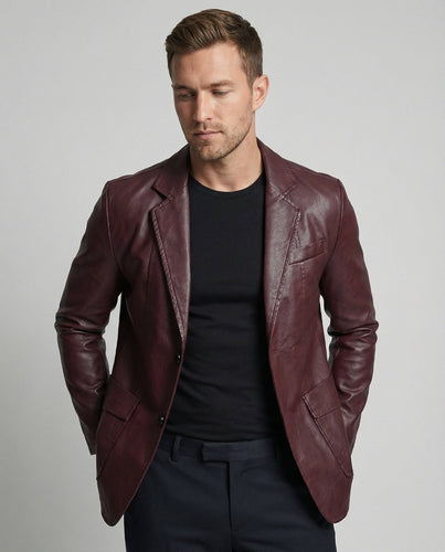 Men's leather blazer elegant
