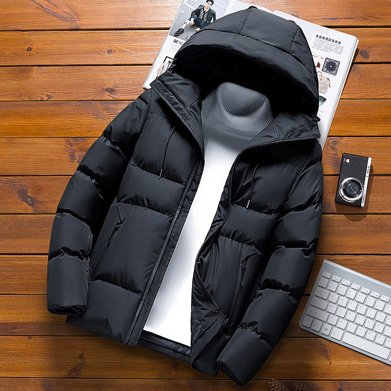 Men's warm down jacket with removable hood Lune London