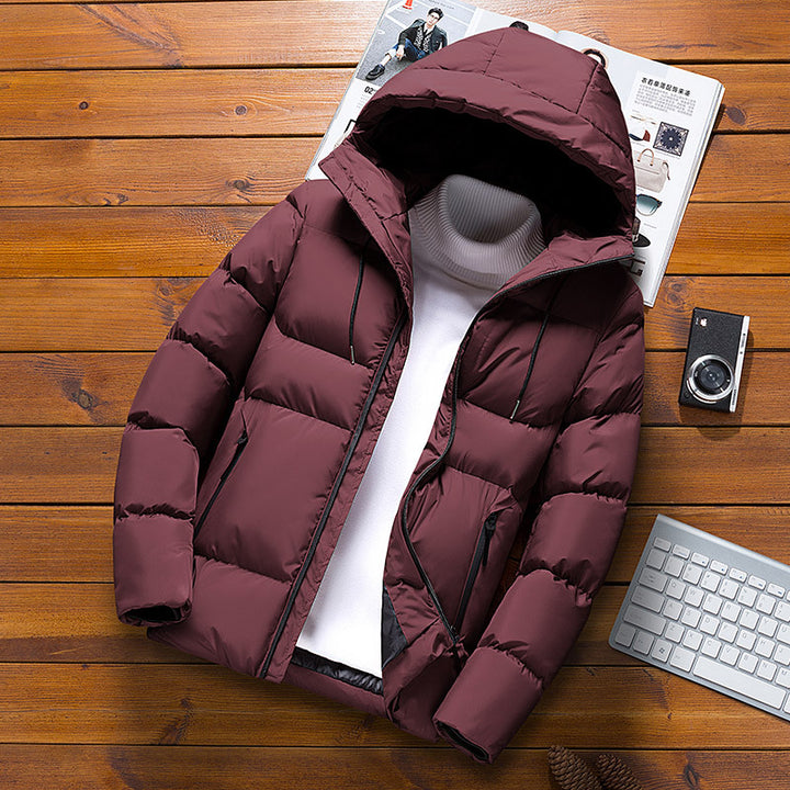 Men's warm down jacket with removable hood Lune London