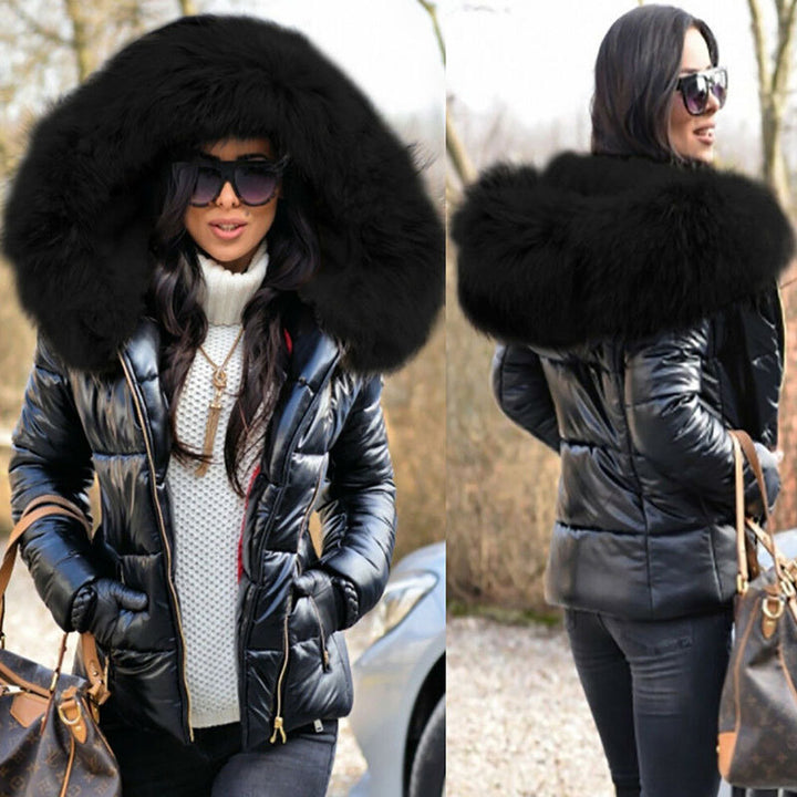 Lady quilted jacket with luxurious fur collar and practical pockets Lune London